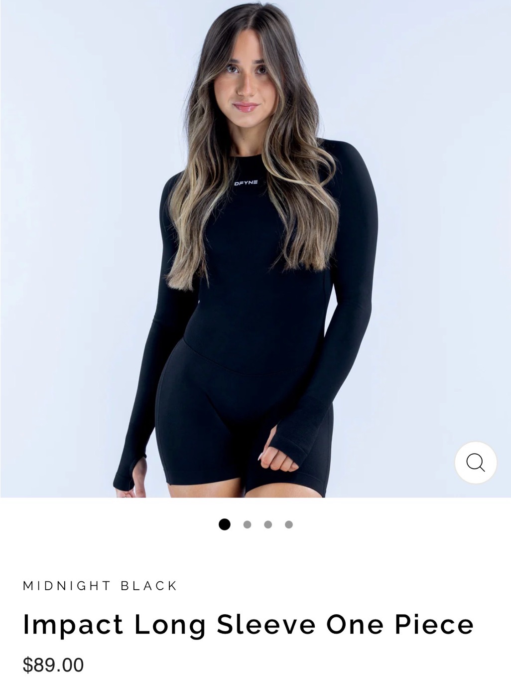 Dfyne Impact Long Sleeve One-Piece Jumpsuit In Midnight Black